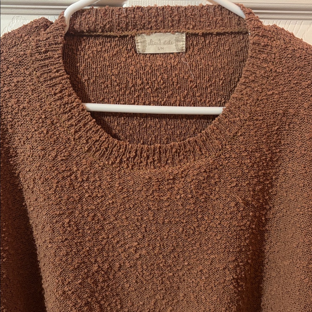 Altar'd State Textured Brown Sweater Size S/M - Picture 4 of 12